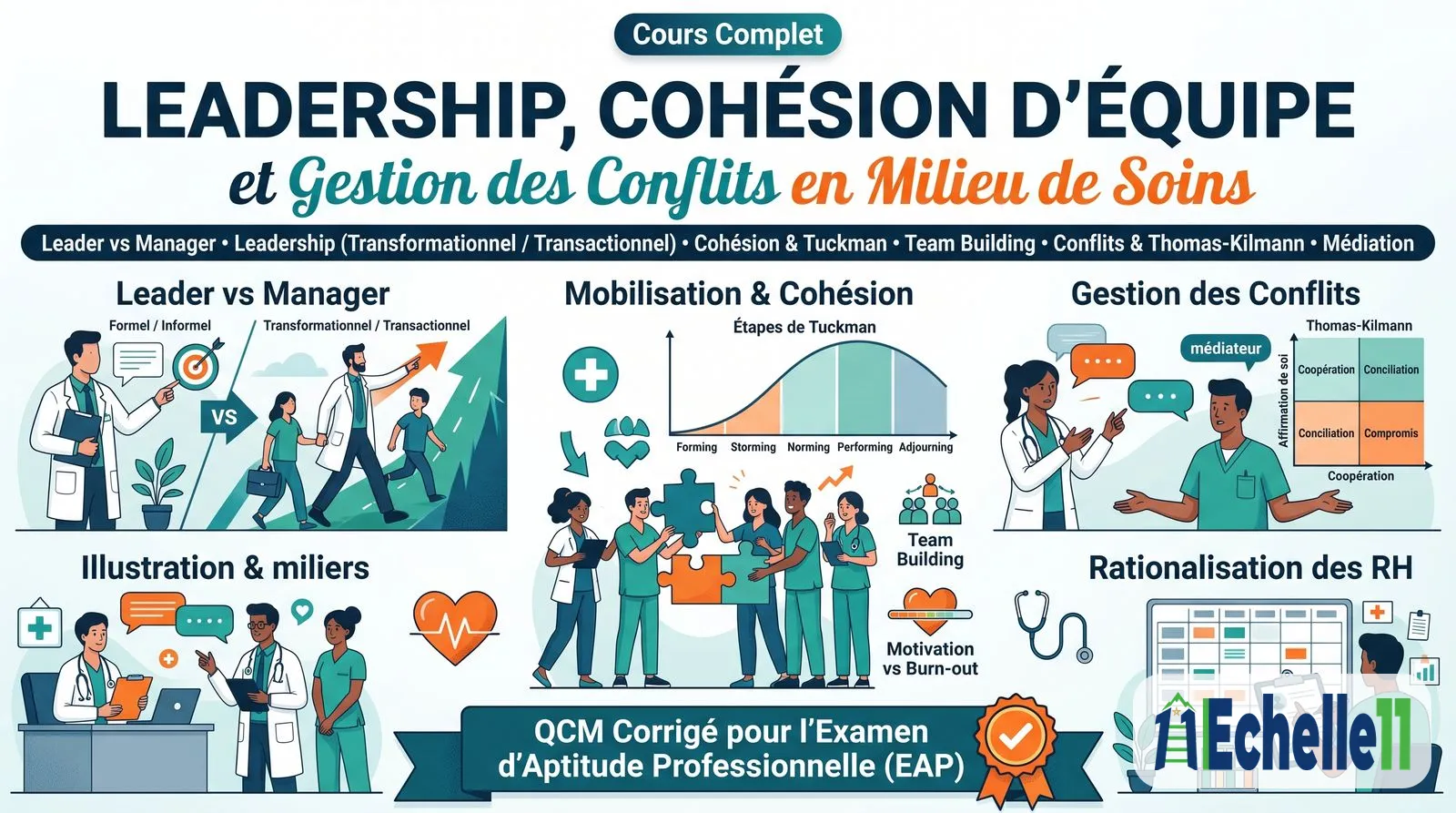 Fiche de synthèse : Leadership, Cohésion d'Équipe et Gestion des Conflits en Milieu de Soins